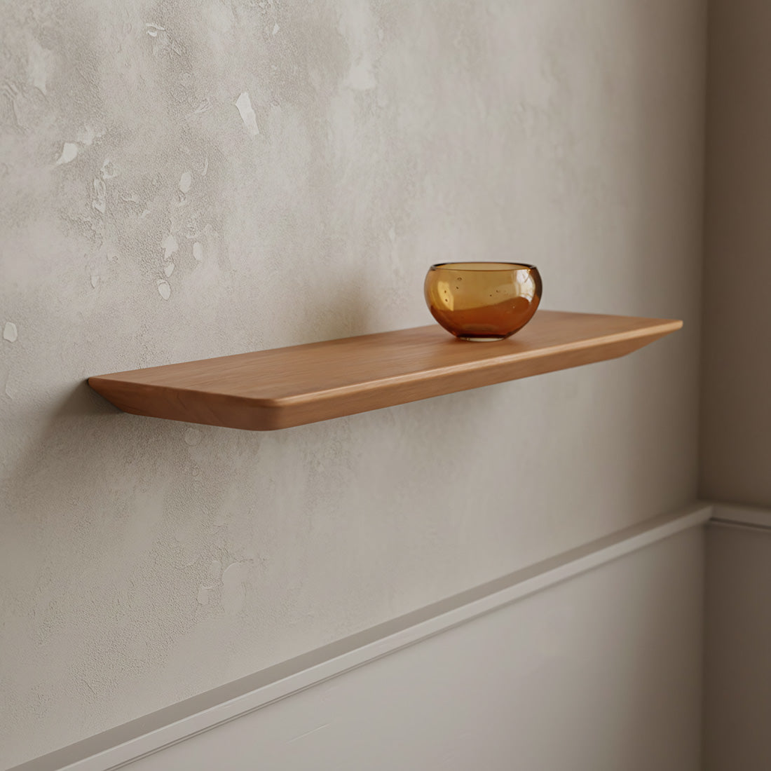 Craftsman teak wall shelf - 60 cm