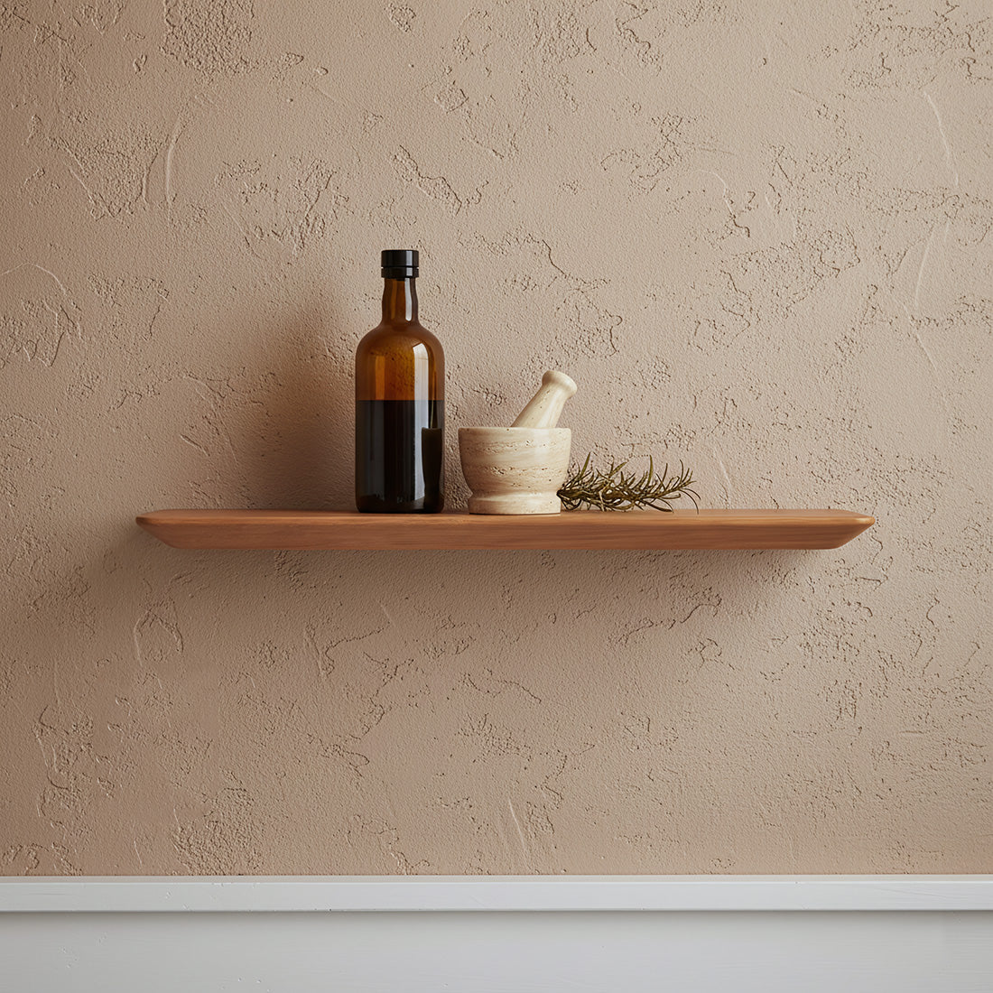Craftsman teak wall shelf - 60 cm
