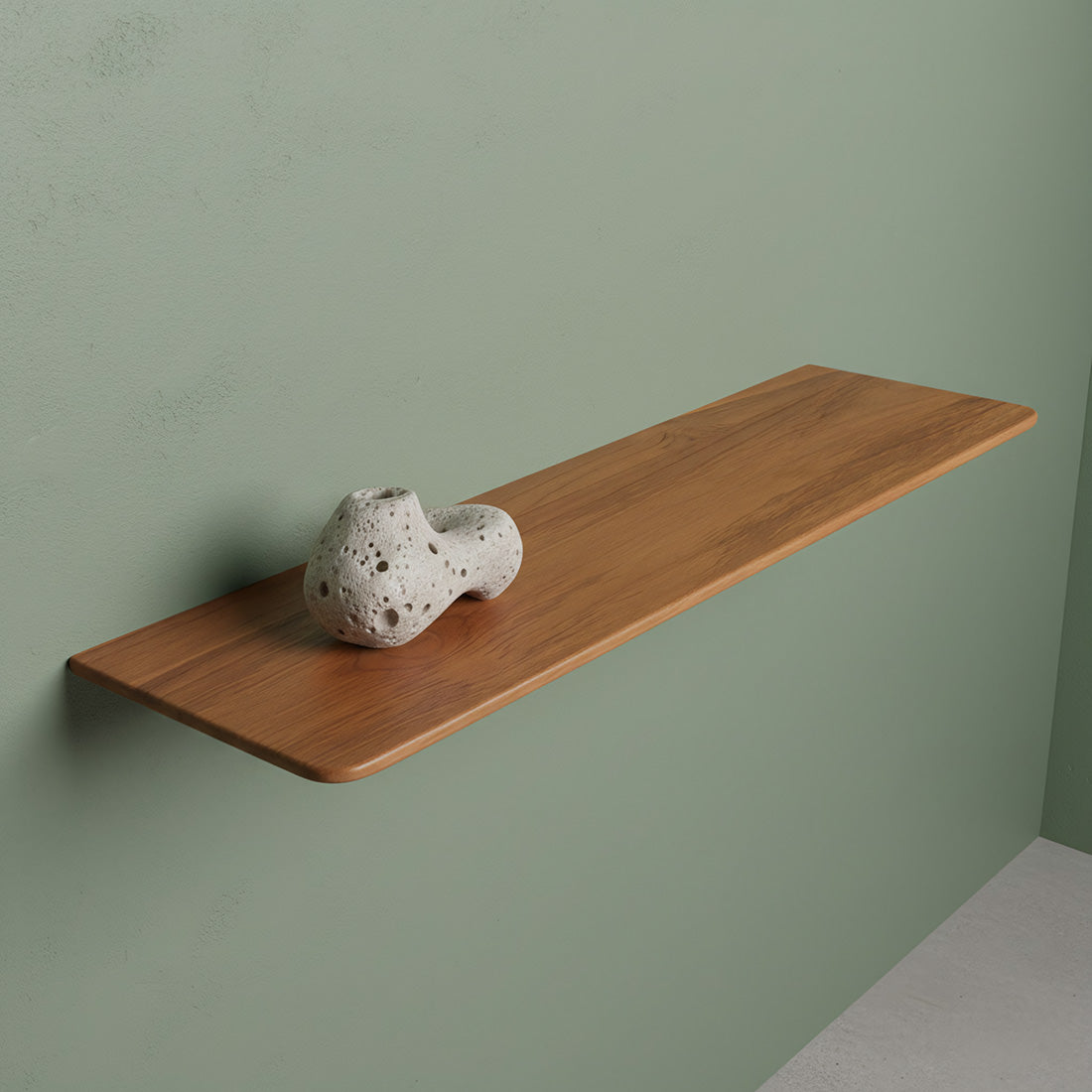 Craftsman teak wall shelf - 60 cm