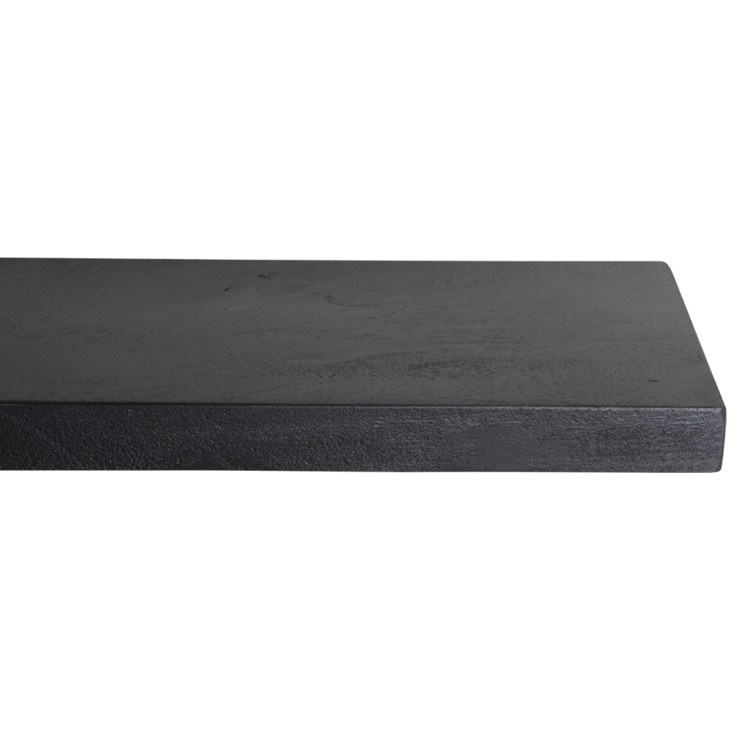 Black floating wall shelf - FSC-recycled wood - 80x18x3.8 cm