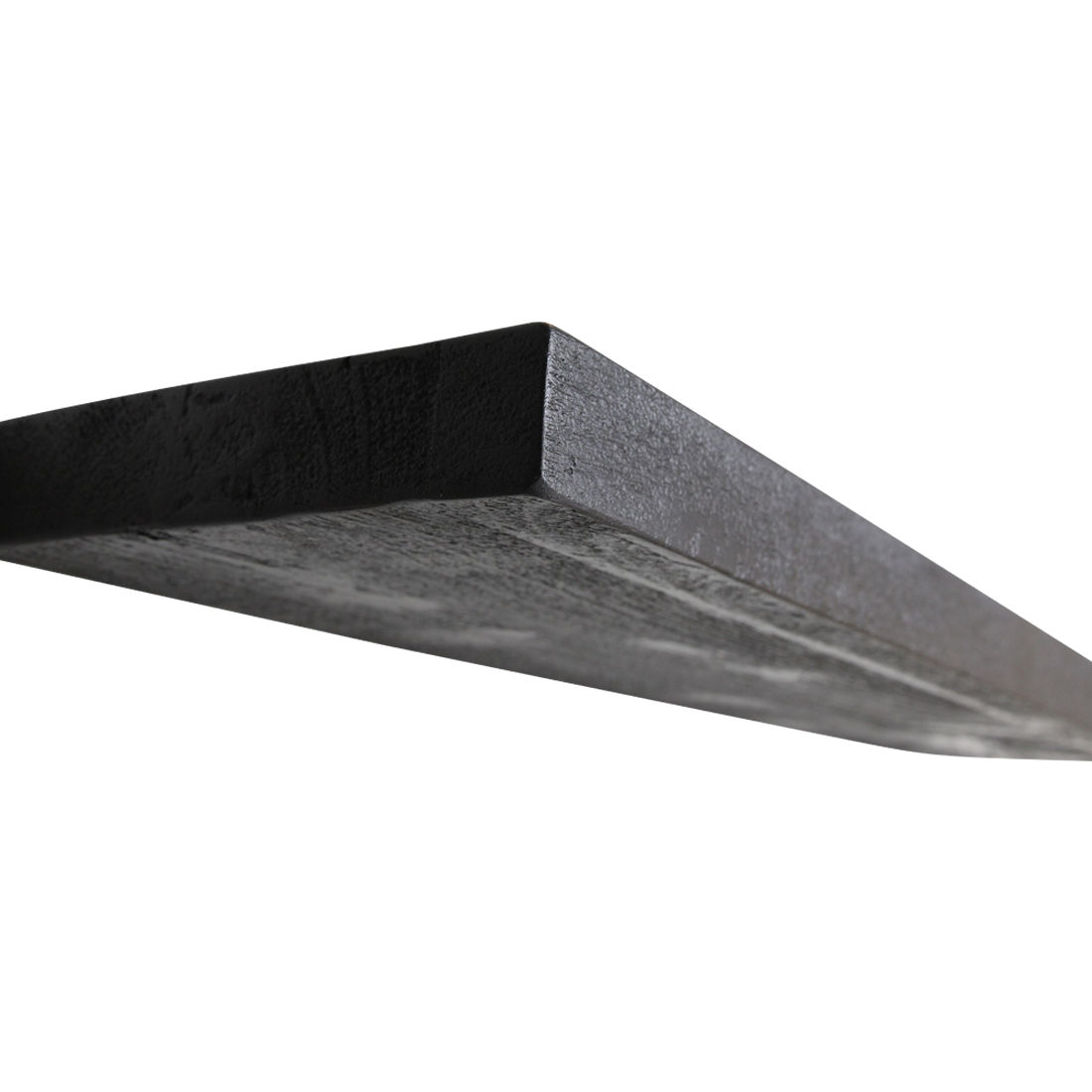 Black floating wall shelf - FSC-recycled wood - 80x18x3.8 cm