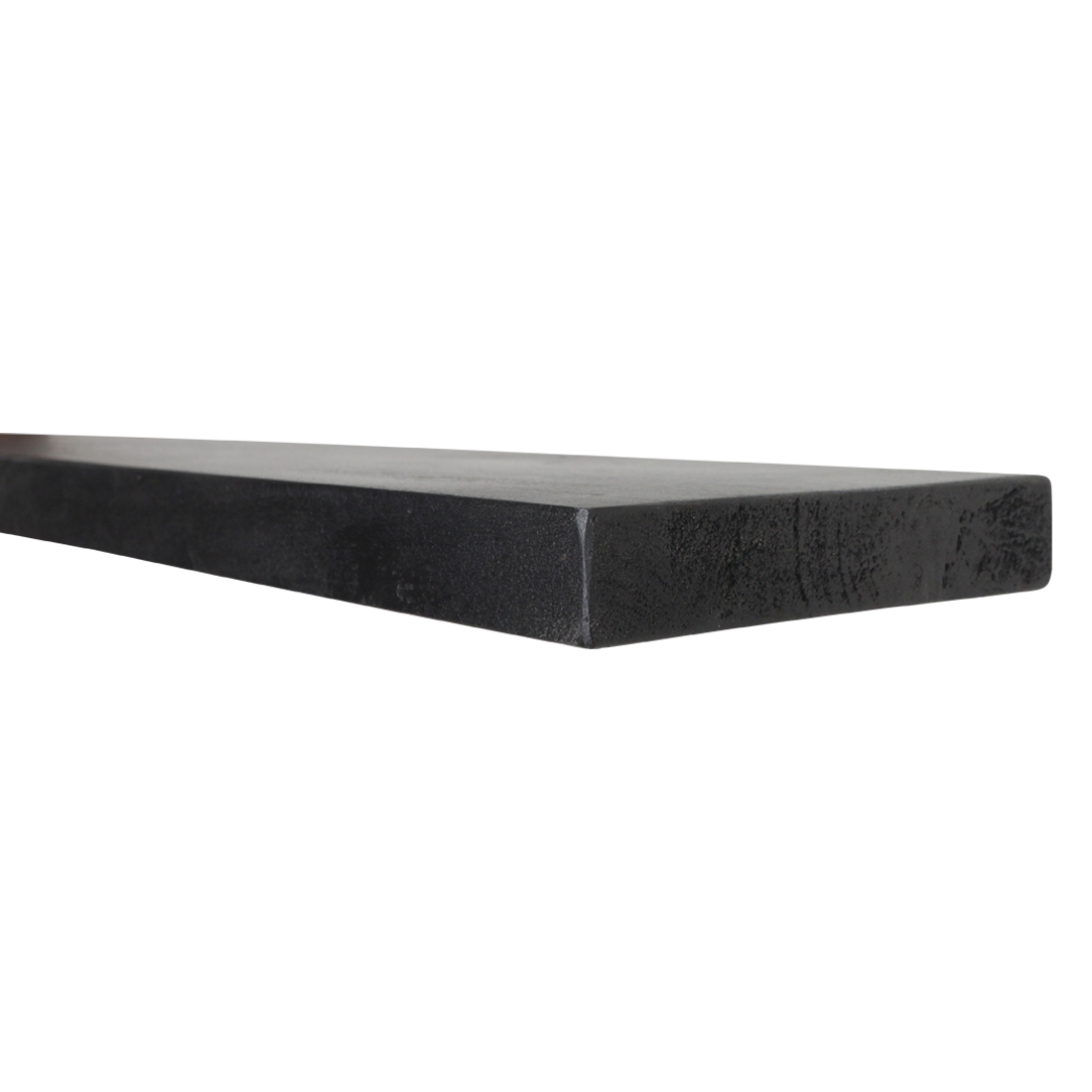 Black floating wall shelf - FSC-recycled wood - 80x18x3.8 cm