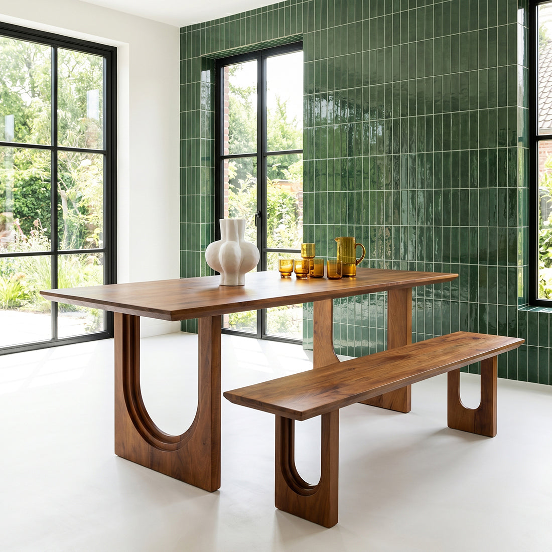 Aurea Chamfered mango wood dining bench - 200 cm