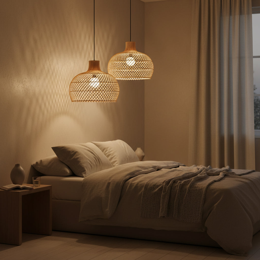Solea rattan pendant lamp natural - Ø 42x36 cm