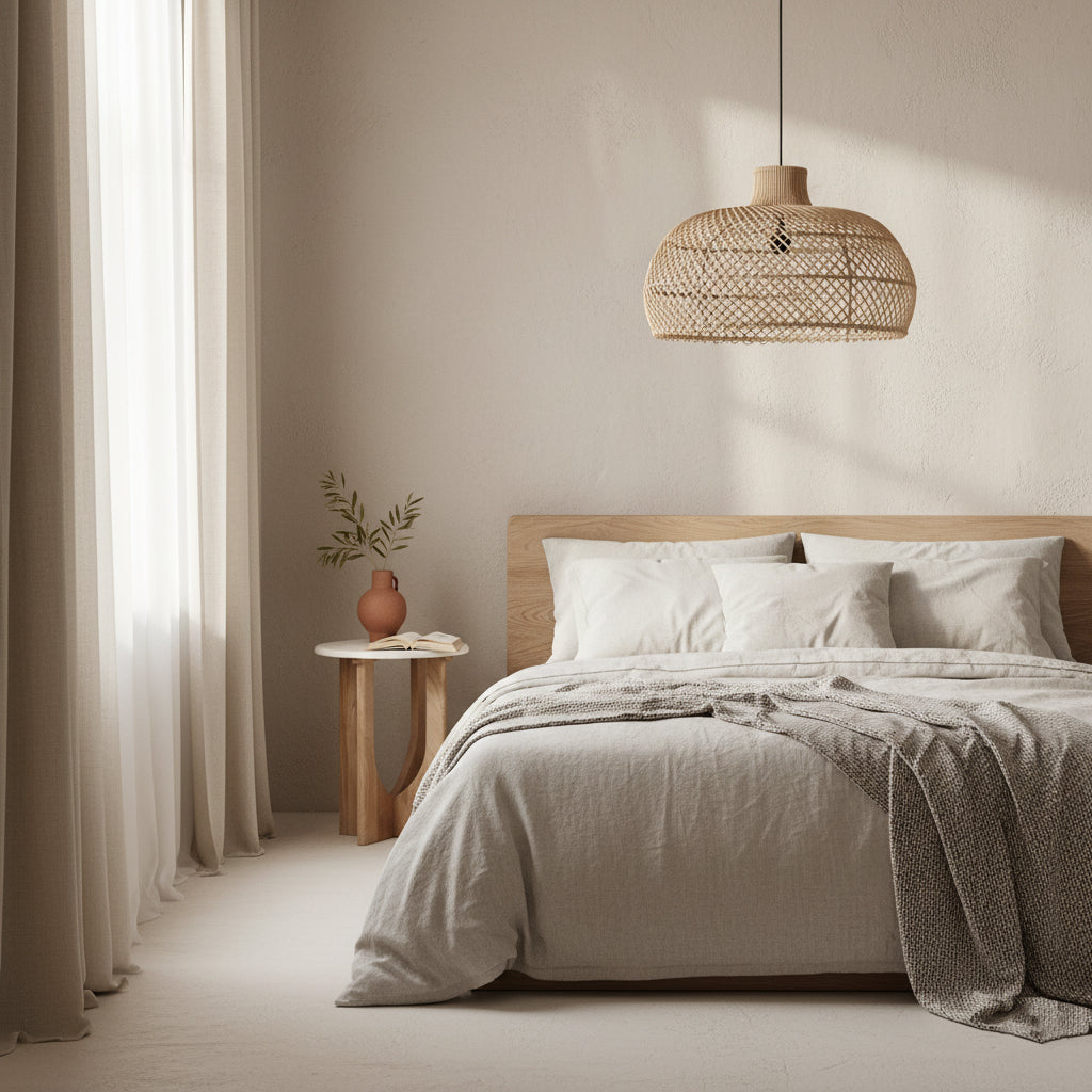 Solea rattan pendant lamp natural - Ø 57x36 cm