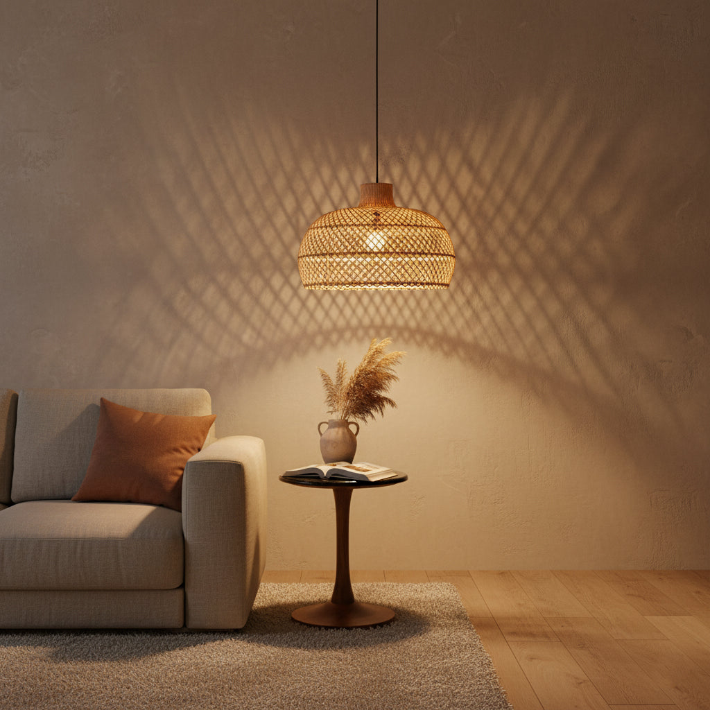 Solea rattan pendant lamp natural - Ø 57x36 cm