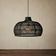 Solea rattan pendant lamp black - Ø 57 x 36 cm