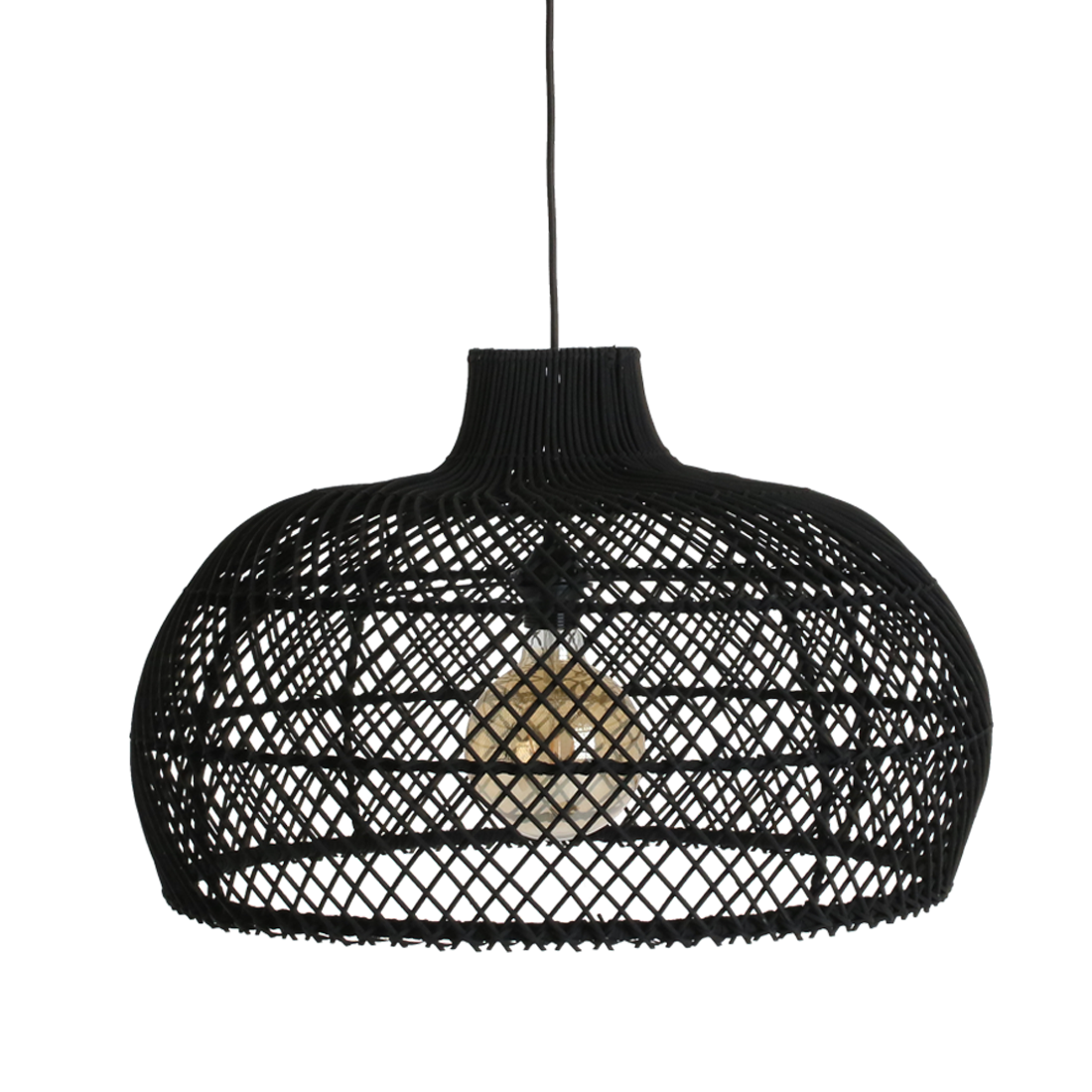 Solea rattan pendant lamp black - Ø 57 x 36 cm