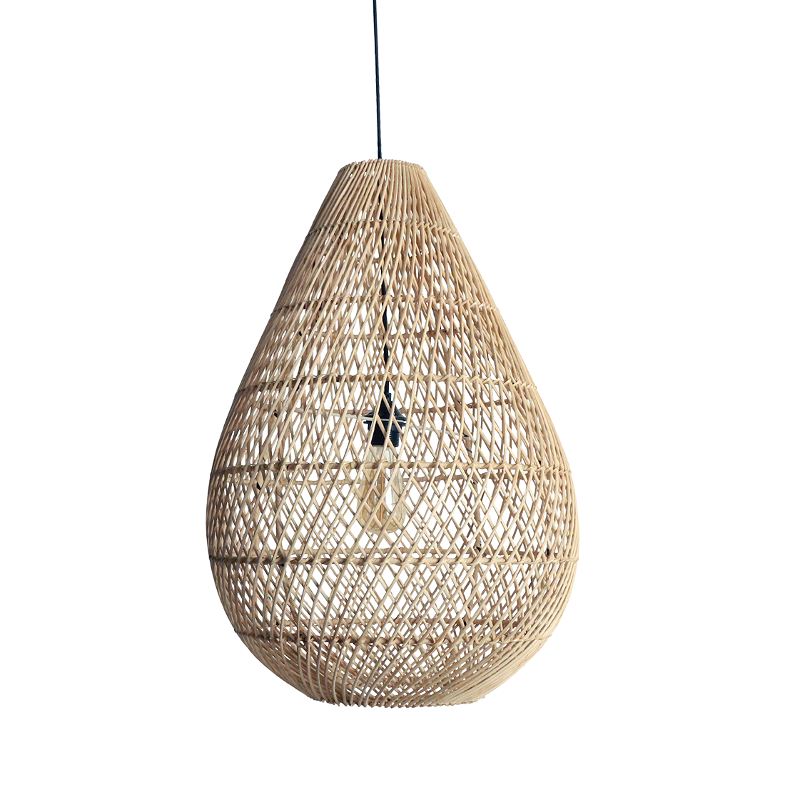 Solea teardrop rattan pendant lamp natural - Ø 45 x 65 cm