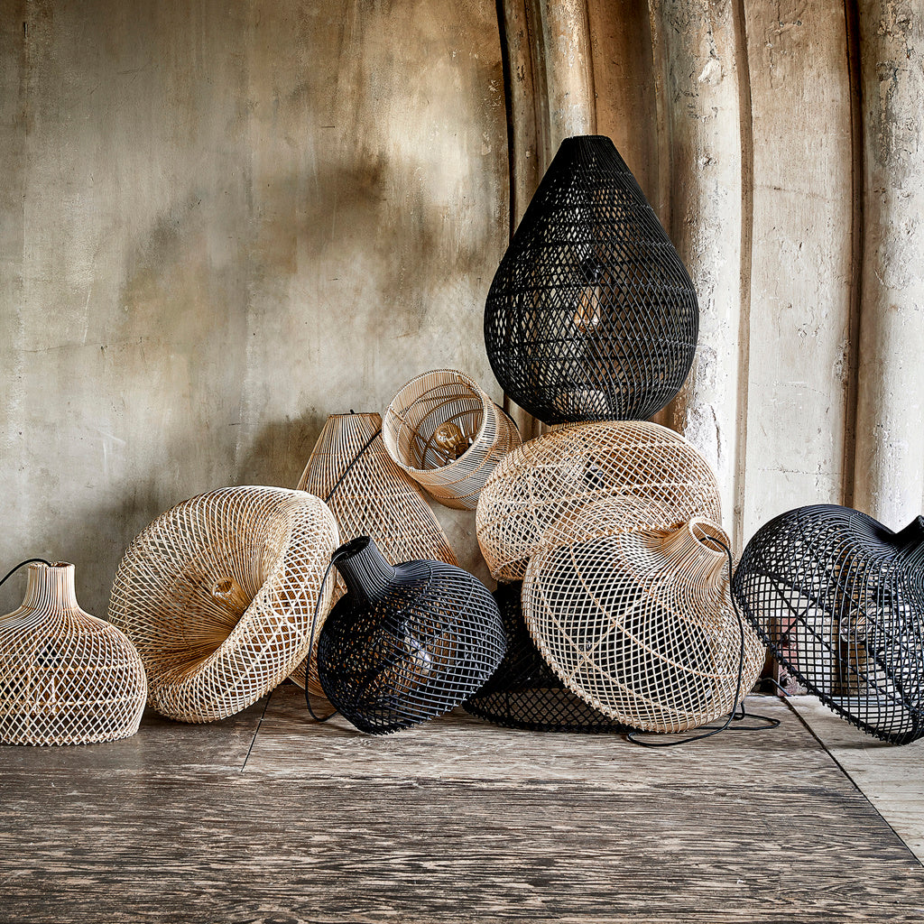 Solea teardrop rattan pendant lamp natural - Ø 45 x 65 cm