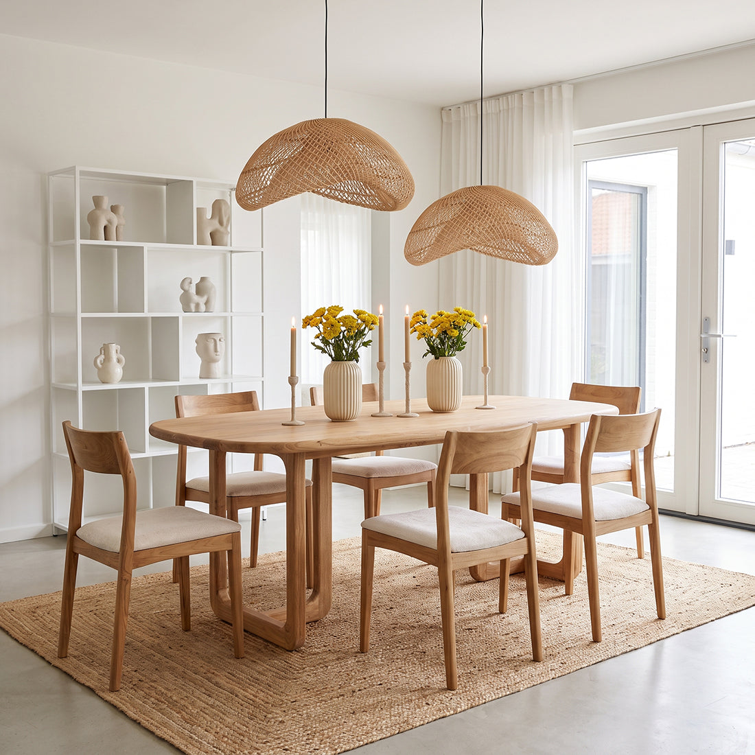 Solea rattan pendant lamp Organic L - Ø 57 x 31 cm