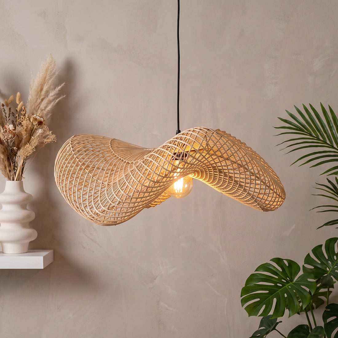 Solea rattan pendant light L - Ø 71 x 26 cm