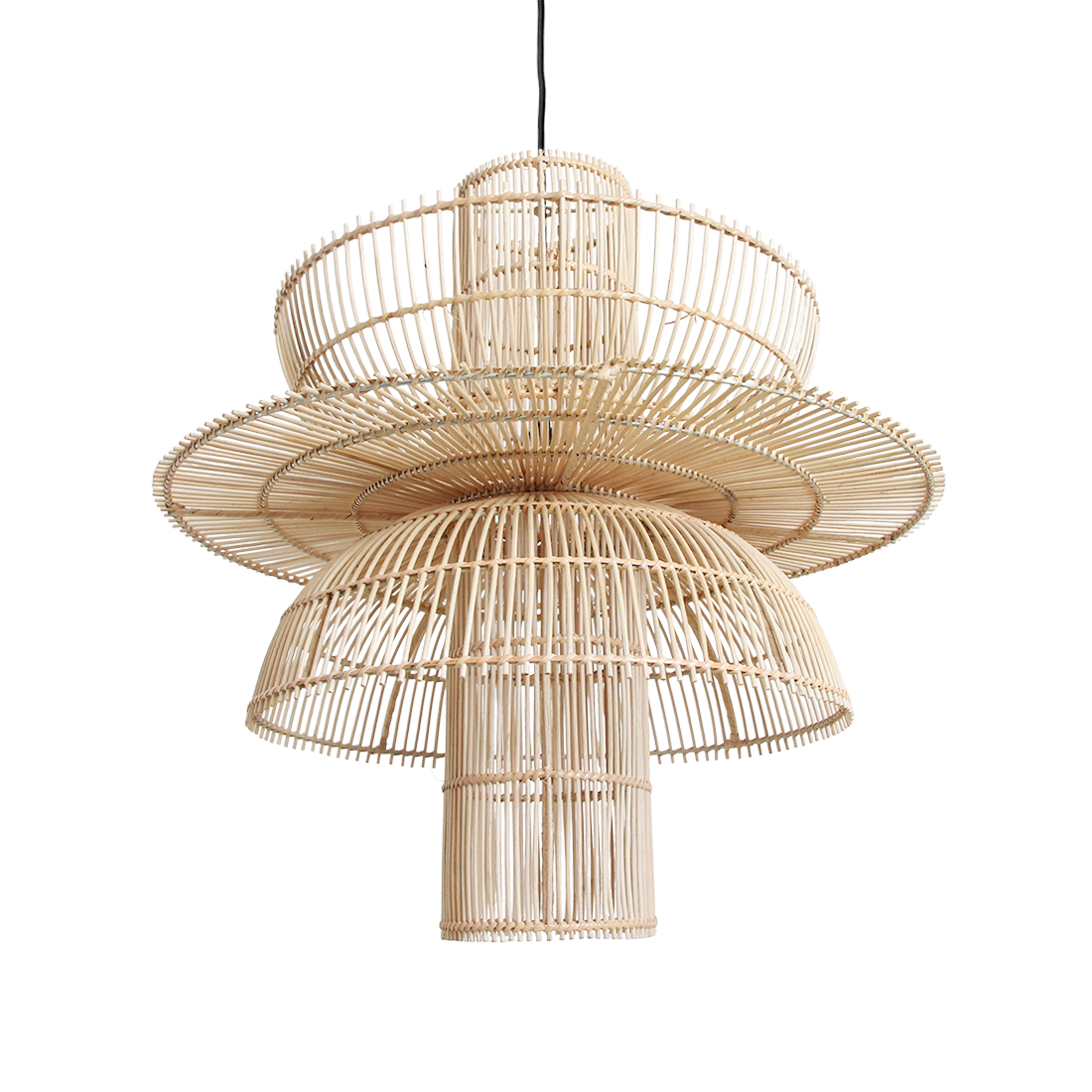 Saturn rattan pendant lamp - Ø 65 x 63 cm