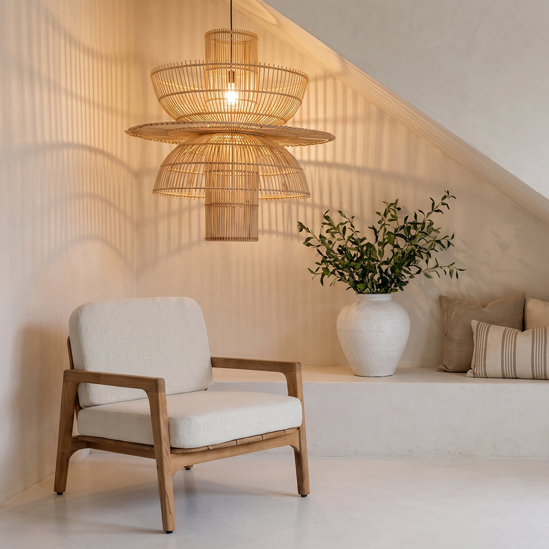 Saturn rattan pendant lamp - Ø 65 x 63 cm