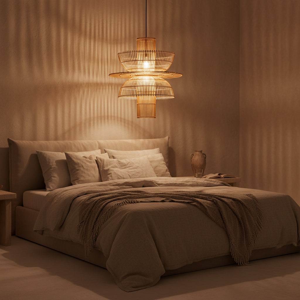 Saturn rattan pendant lamp - Ø 65 x 63 cm