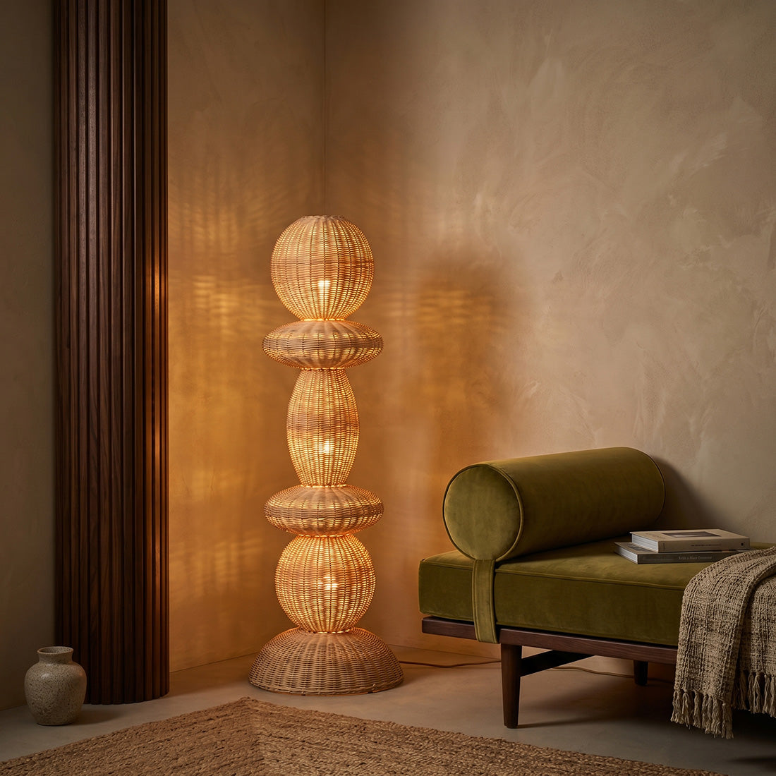 Tao rattan floor lamp - 140 cm
