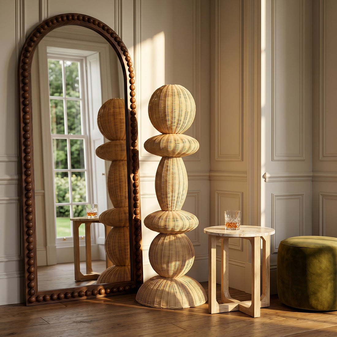 Tao rattan floor lamp - 140 cm