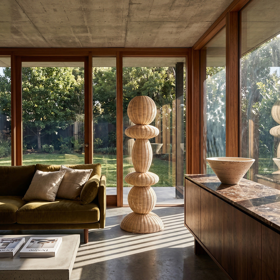 Tao rattan floor lamp - 140 cm