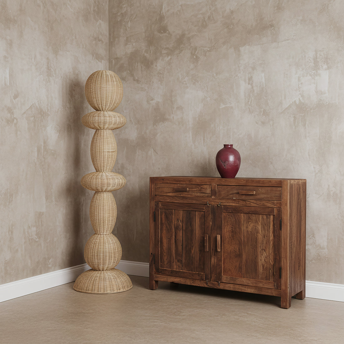 Tao rattan floor lamp - 175 cm