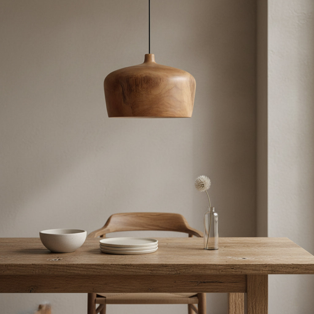 Sirocco teak pendant lamp Dome - Ø 30 x 20 cm
