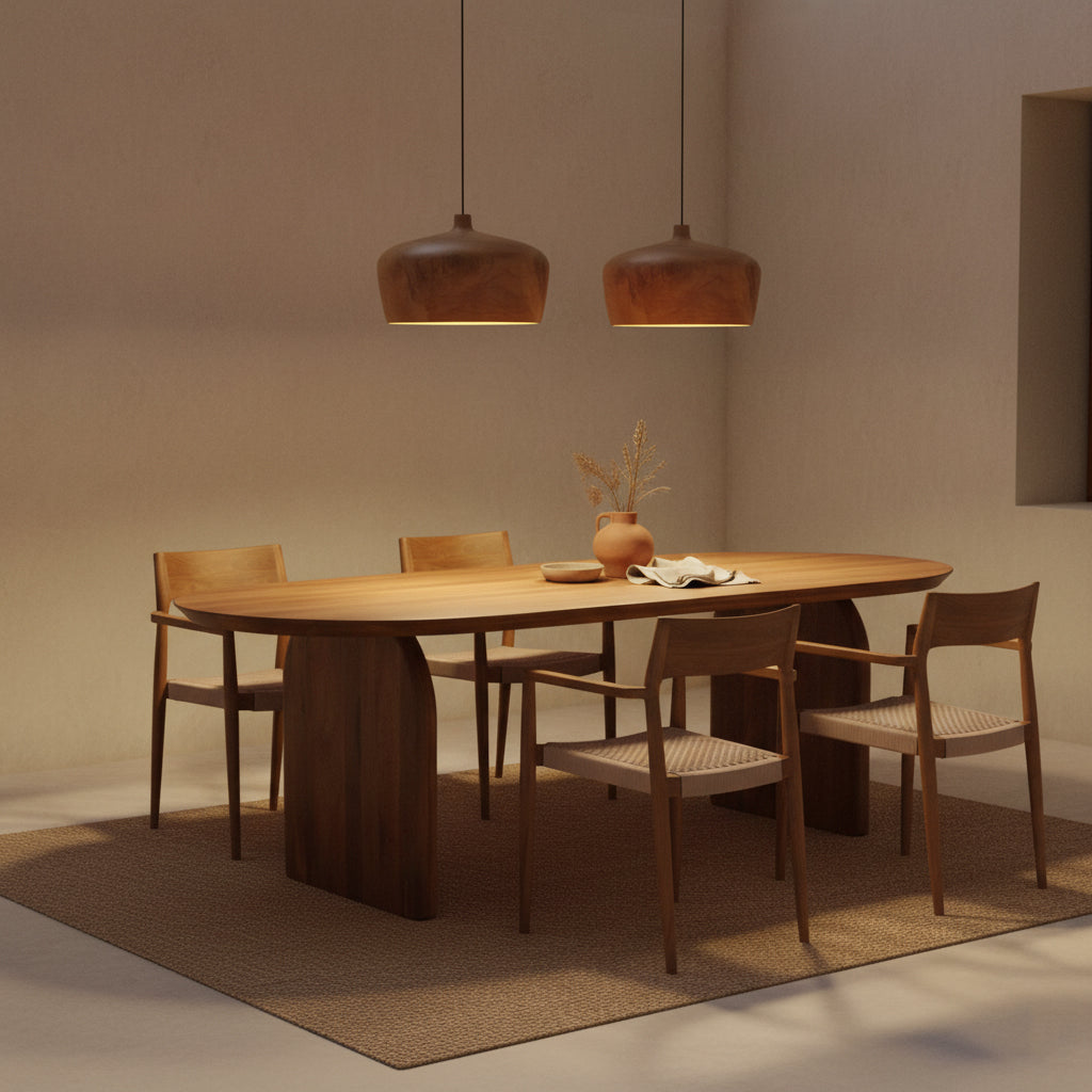 Sirocco teak pendant lamp Dome - Ø 30 x 20 cm