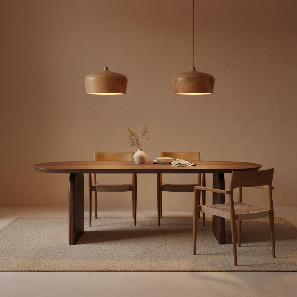 Sirocco teak pendant lamp Dome - Ø 30 x 20 cm