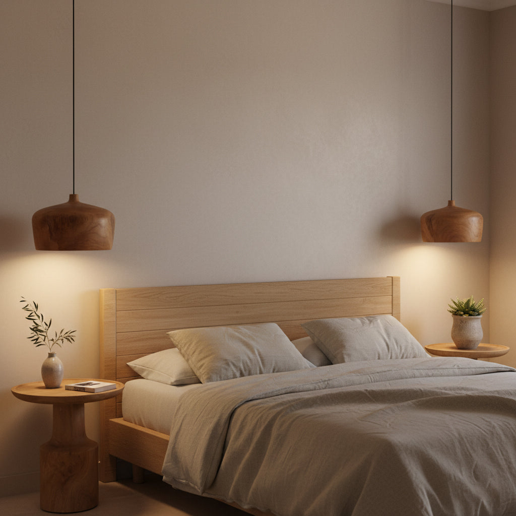 Sirocco teak pendant lamp Dome - Ø 30 x 20 cm