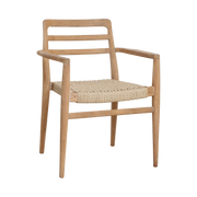 Lilea teak garden chair with armrests - Natural (set of 2)