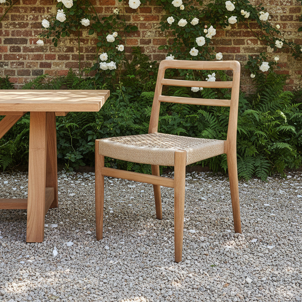 Lilea teak garden chair with armrests - Natural (set of 2)