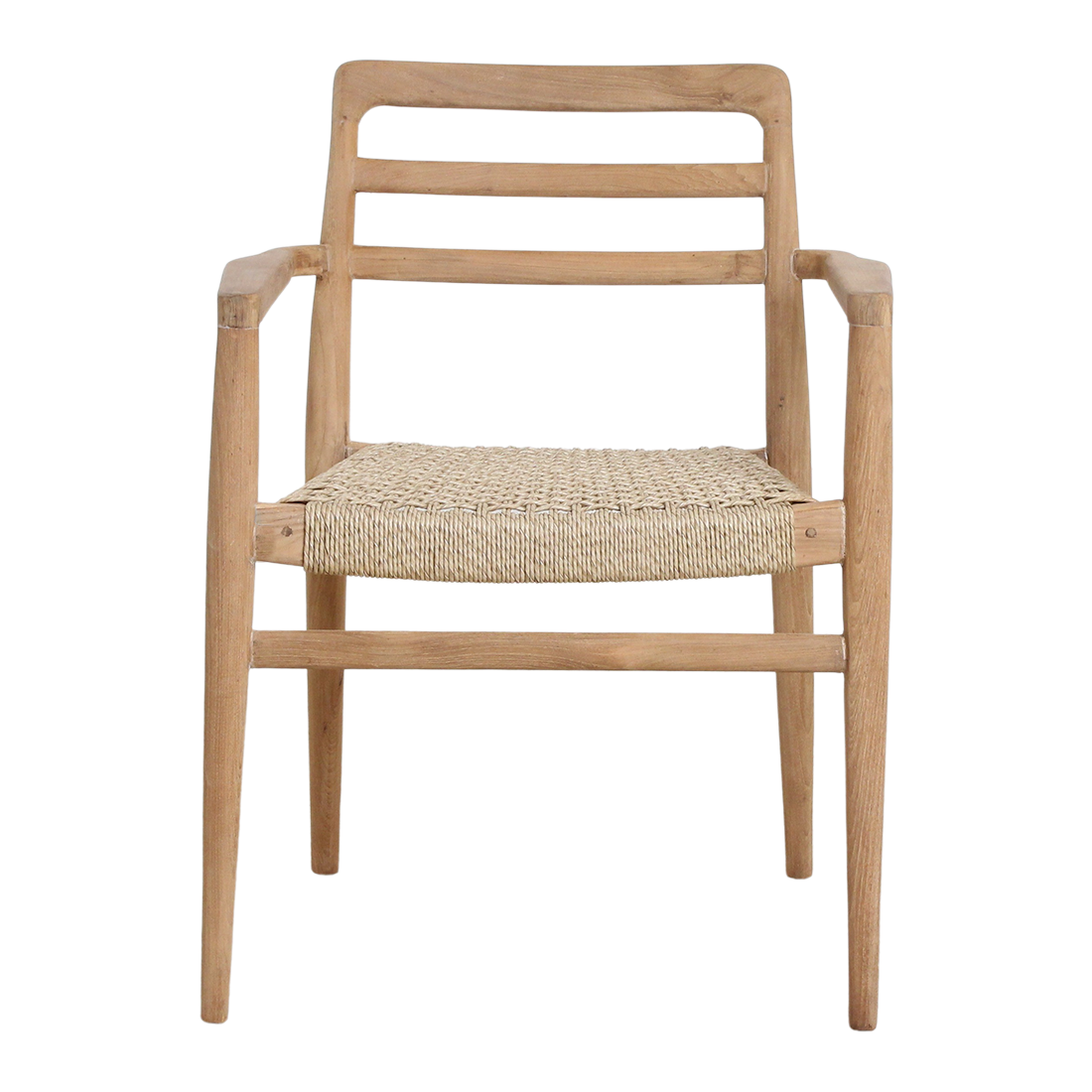 Lilea teak garden chair with armrests - Natural (set of 2)
