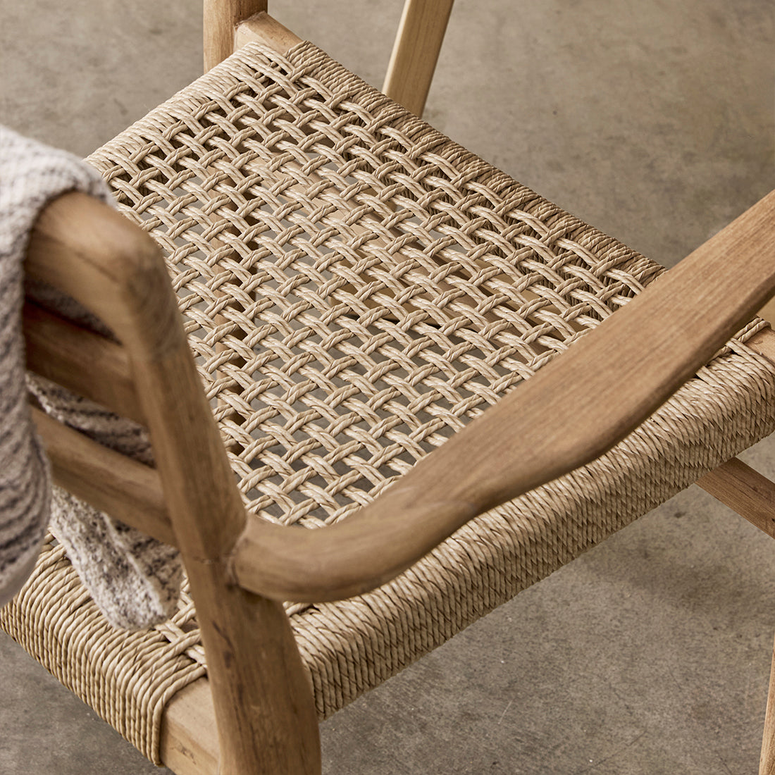 Lilea teak garden chair with armrests - Natural (set of 2)