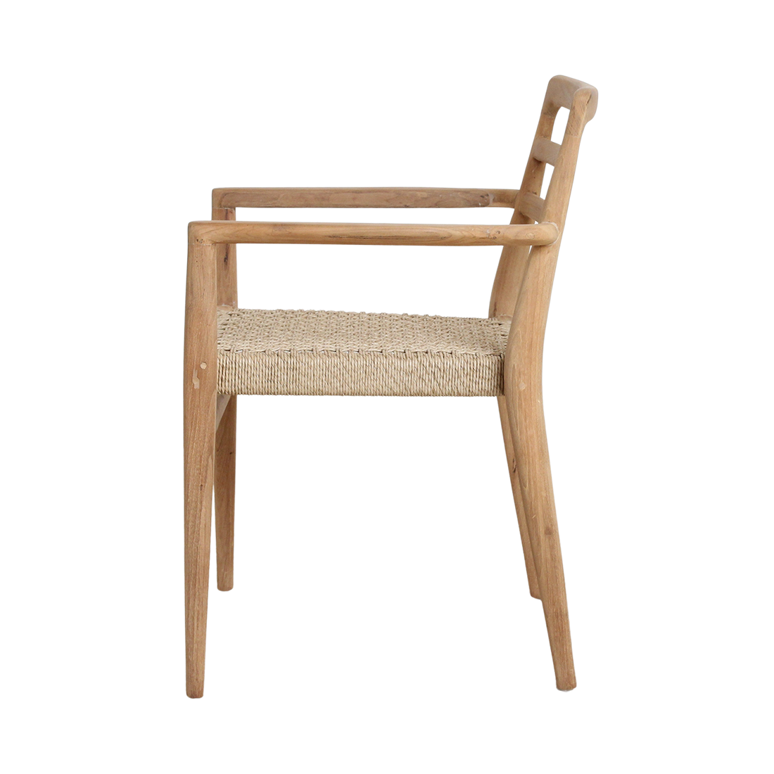 Lilea teak garden chair with armrests - Natural (set of 2)