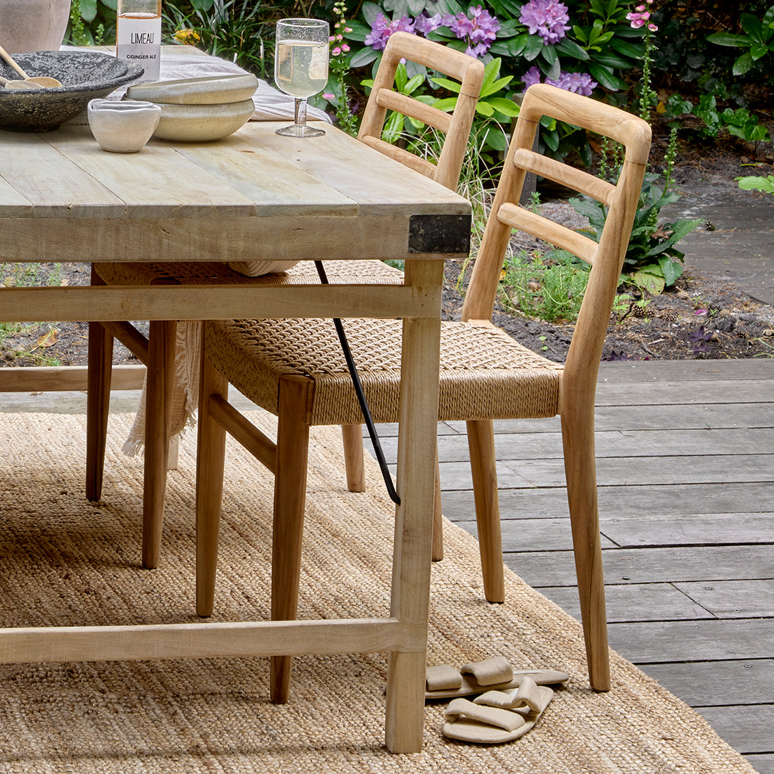 Lilea teak garden chair - Natural (set of 2)