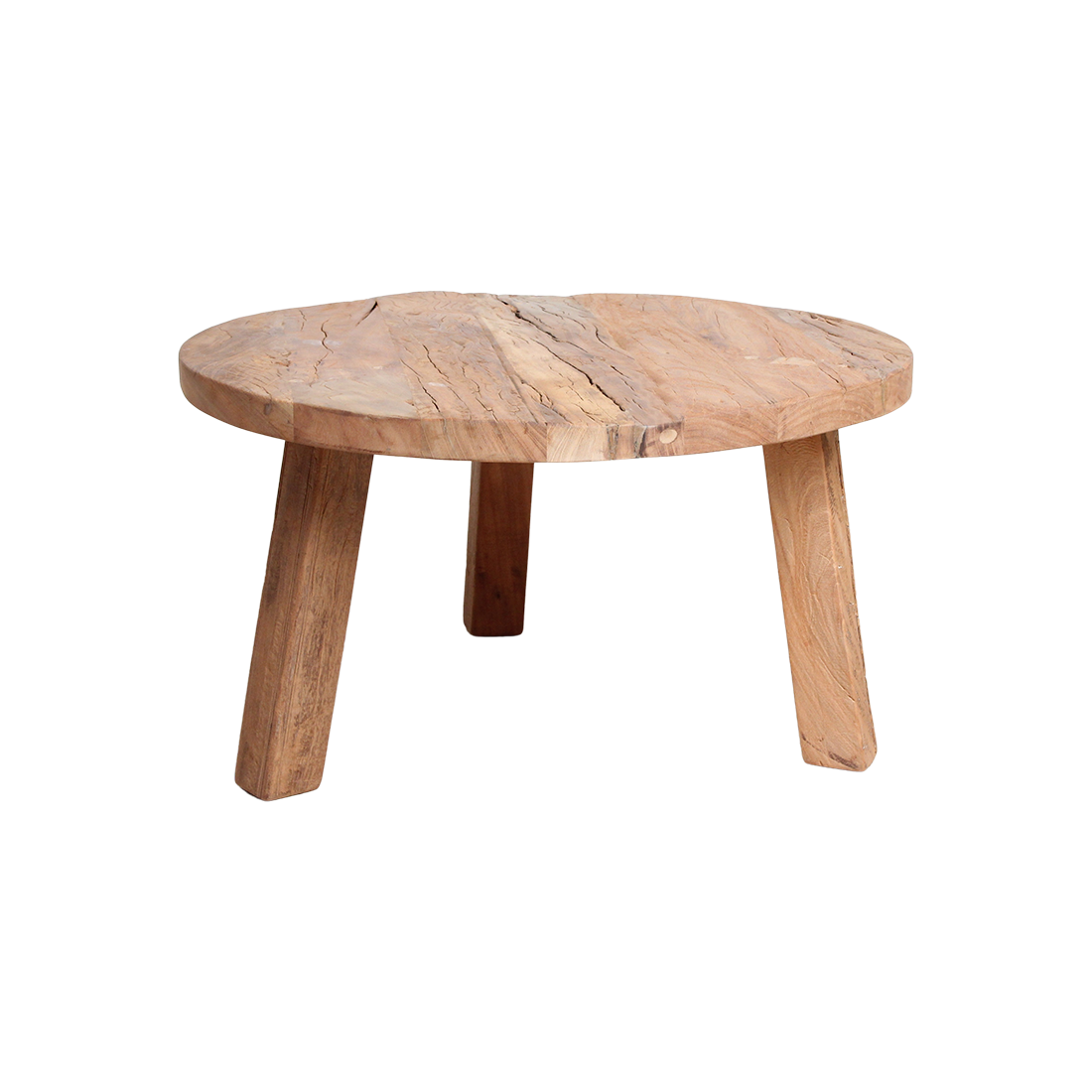 Farmwood round coffee table - FSC recycled wood - Ø70x38 cm