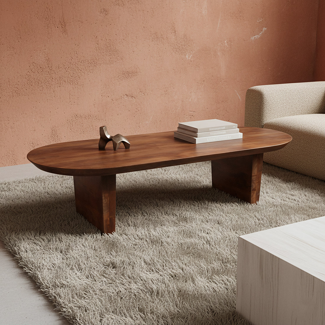 Aurea mango wood coffee table - 140x60x35 cm