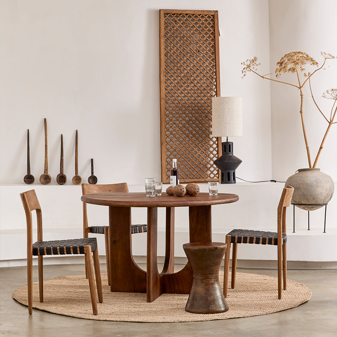 Aurea Coliseo round mango wood dining table - Ø 120 cm