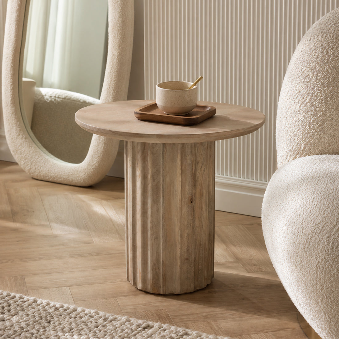 Aurea side table reversed natural Ø 50 cm