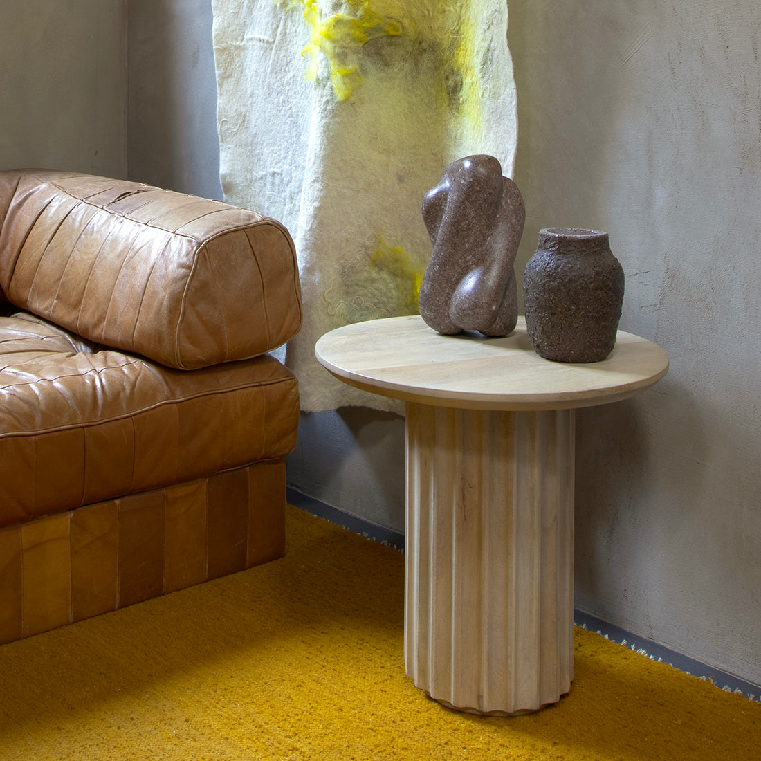 Aurea side table reversed natural Ø 50 cm