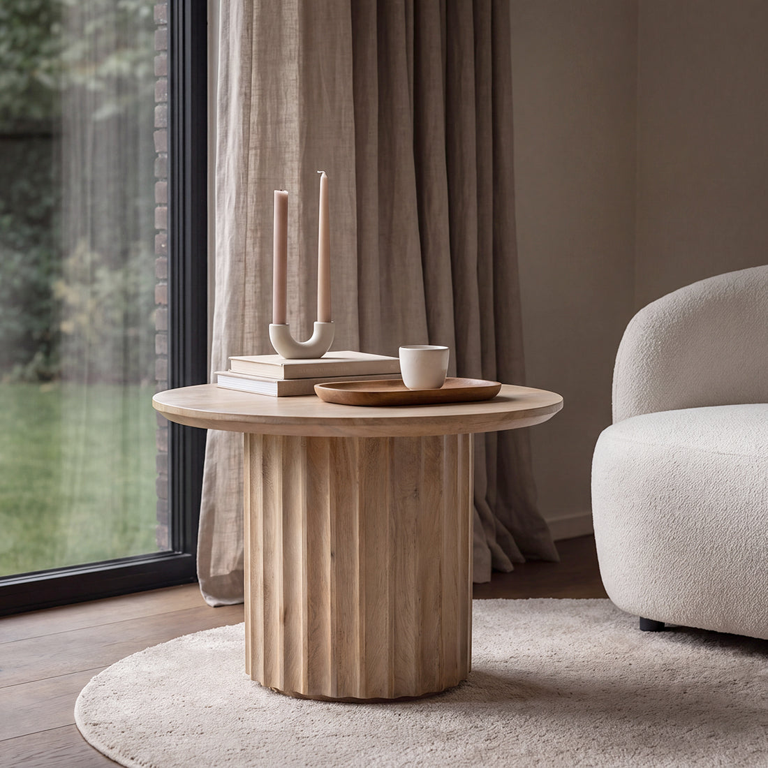 Aurea side table reversed natural Ø 55 cm
