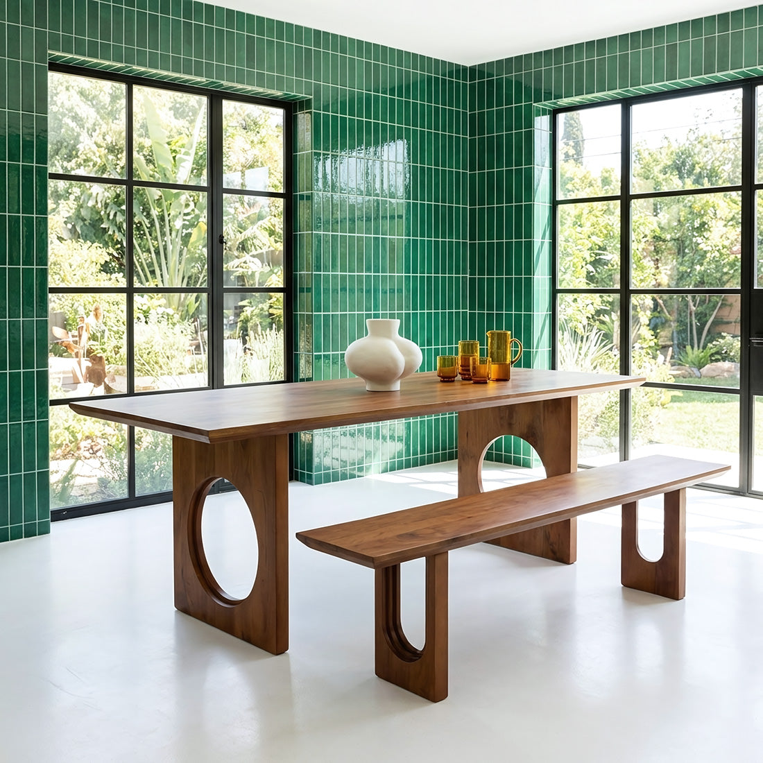 Aurea Chamfered Loop mango wood dining table - 240 cm
