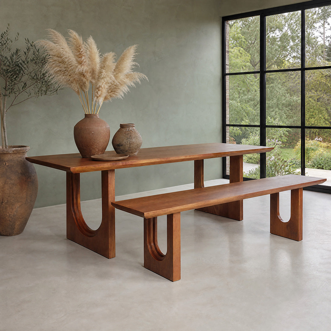 Aurea Chamfered Arch mango wood dining table - 240 cm