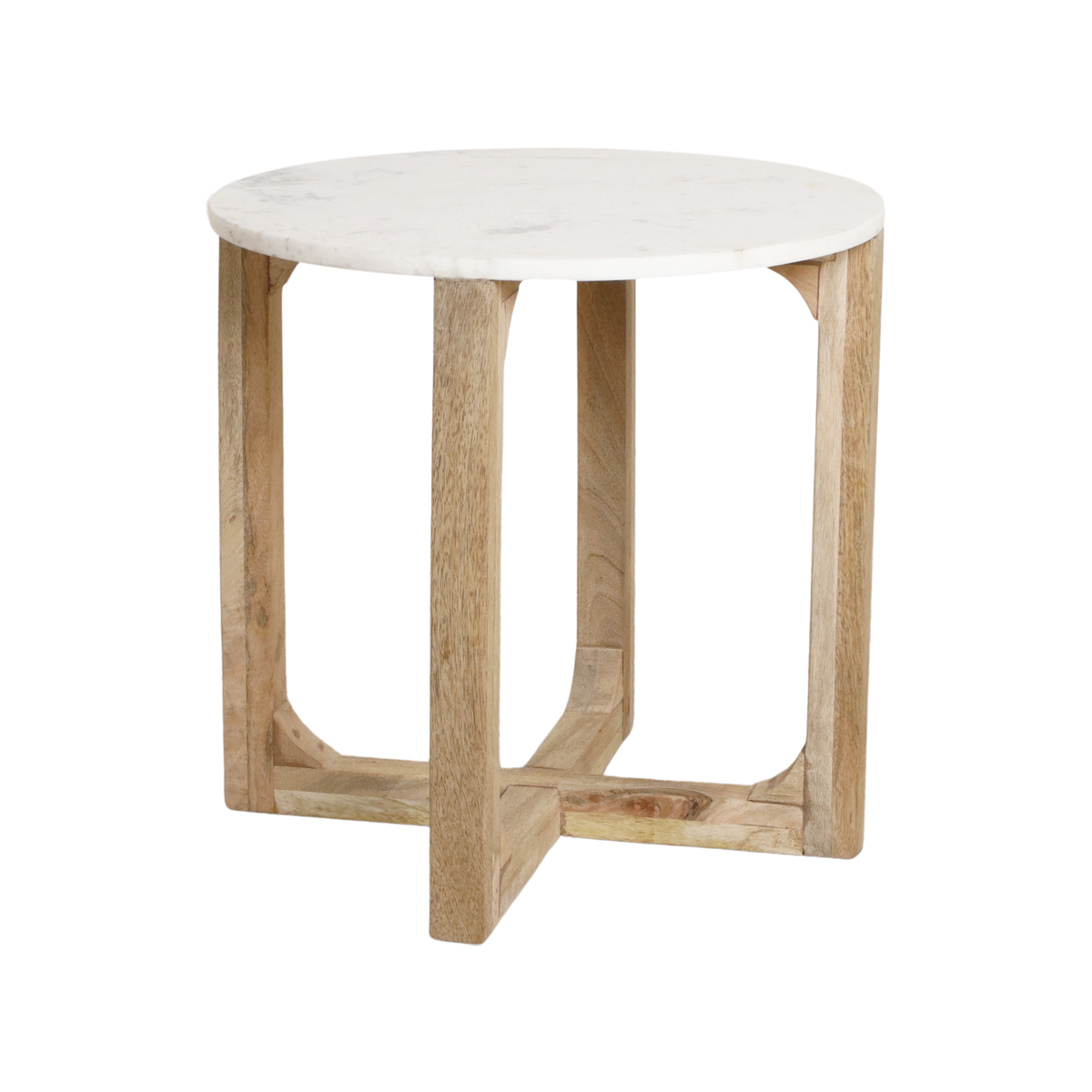 Round marble side table - white