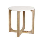 Round marble side table - white