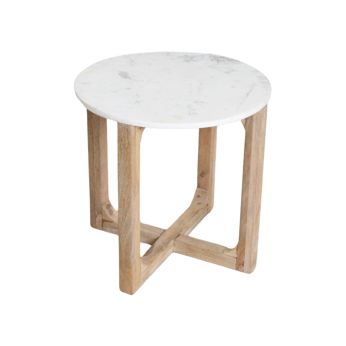 Round marble side table - white