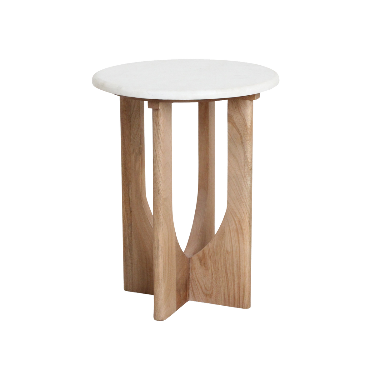 Kuching marble side table - white