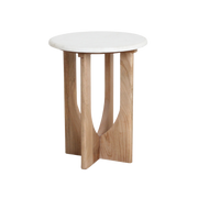 Kuching marble side table - white