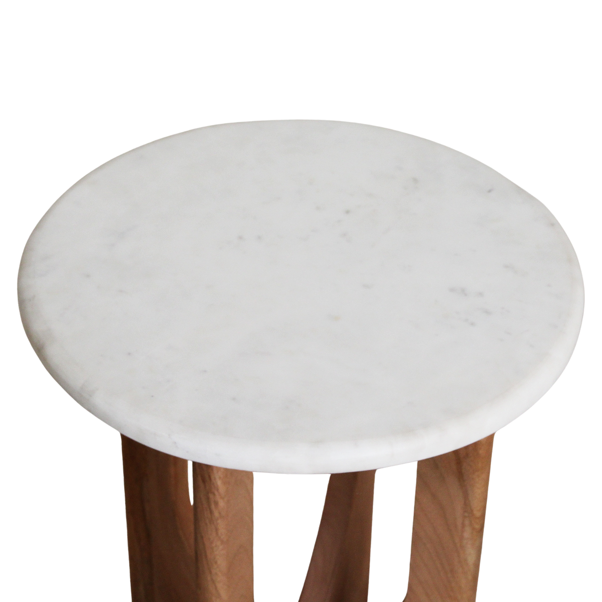 Kuching marble side table - white