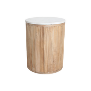 Malakka marble side table - white
