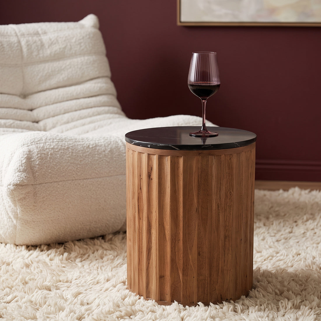 Langkawi marble side table - black