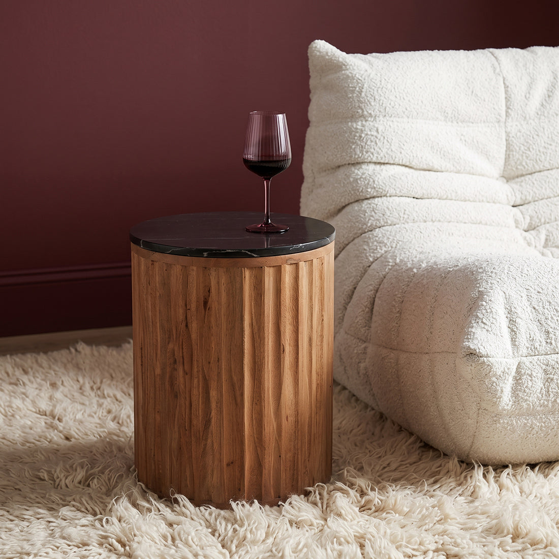 Langkawi marble side table - black